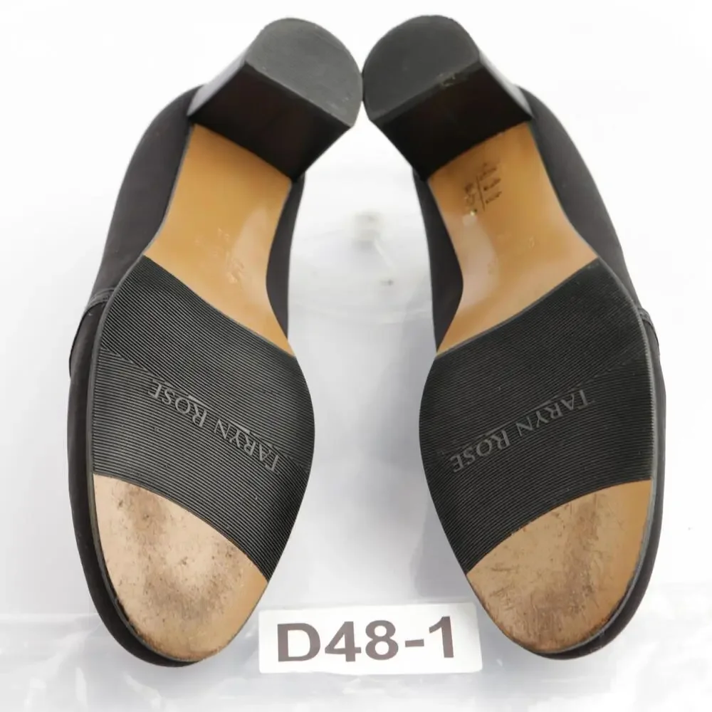 Taryn Rose Womens Pump Size 36 6 Black Satin Block Heel Comfy Dress Shoes Italy